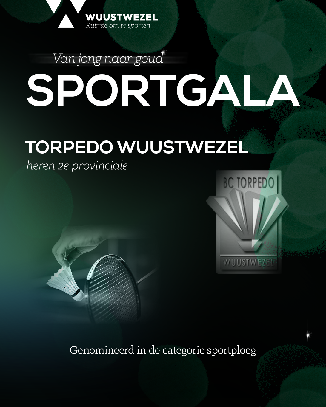 Torpedo Wuustwezel BC, genomineerd voor het Wuustwezels Sportgala 2024