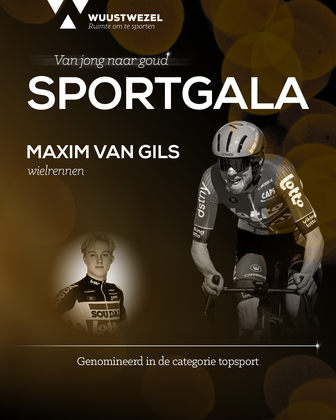 Maxim Van Gils, genomineerd voor het Wuustwezels Sportgala 2024