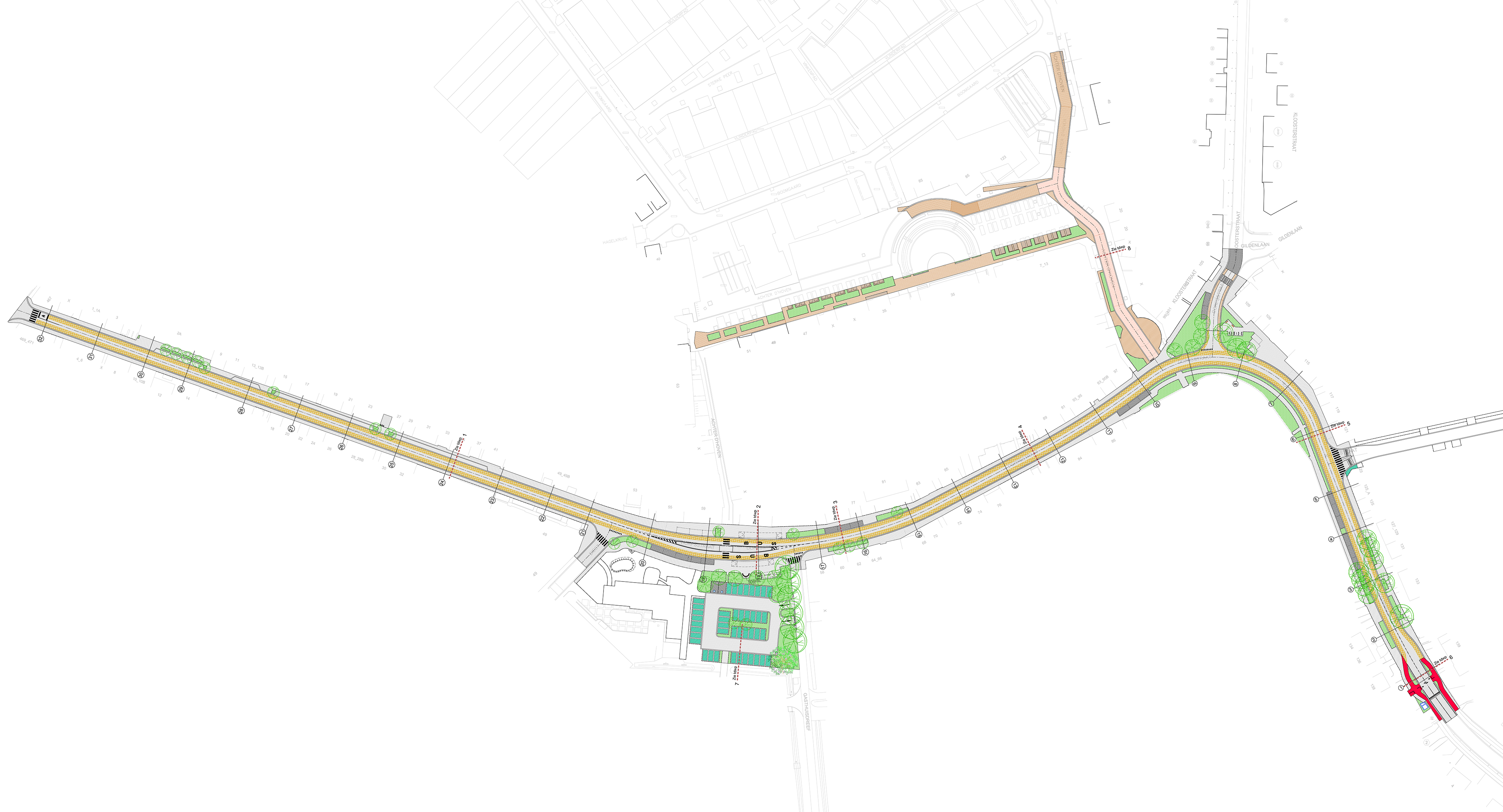 Plan van de Dorpsstraat na de werkzaamheden